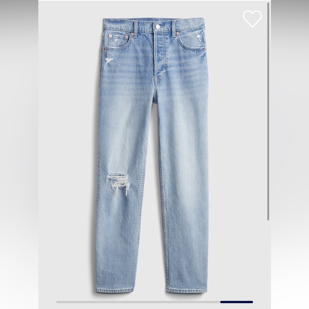 Gap High Rise Destructed Cheeky Straight Jeans with Washwell